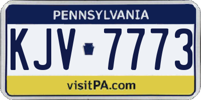 PA license plate KJV7773