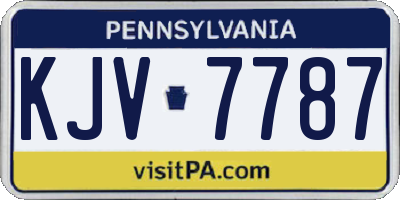 PA license plate KJV7787