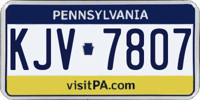 PA license plate KJV7807