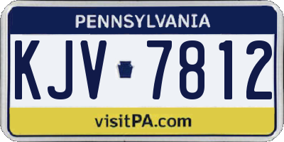 PA license plate KJV7812