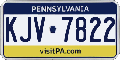 PA license plate KJV7822