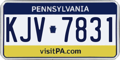 PA license plate KJV7831