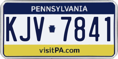 PA license plate KJV7841