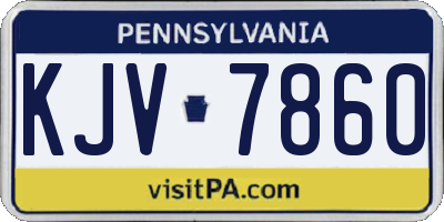PA license plate KJV7860