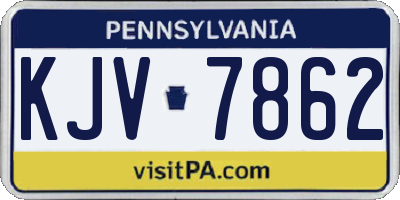 PA license plate KJV7862