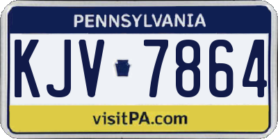 PA license plate KJV7864