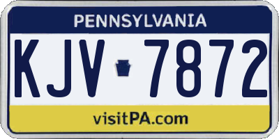 PA license plate KJV7872