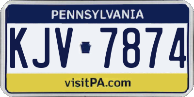 PA license plate KJV7874