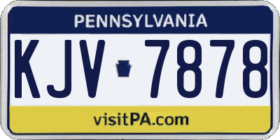 PA license plate KJV7878