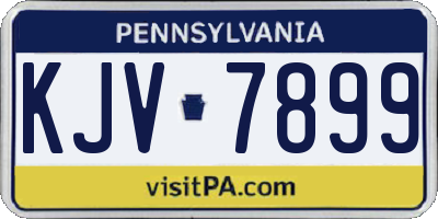 PA license plate KJV7899