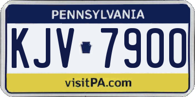 PA license plate KJV7900
