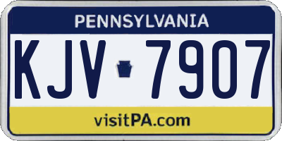 PA license plate KJV7907