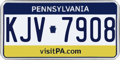 PA license plate KJV7908