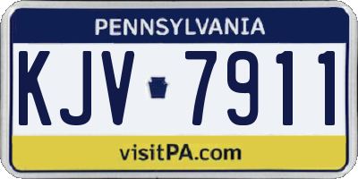 PA license plate KJV7911