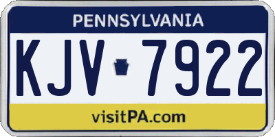PA license plate KJV7922