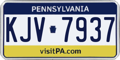 PA license plate KJV7937