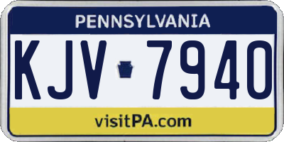 PA license plate KJV7940
