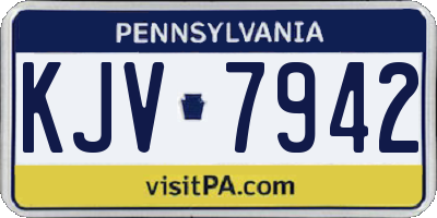 PA license plate KJV7942