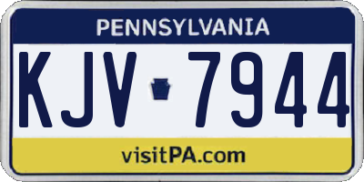 PA license plate KJV7944