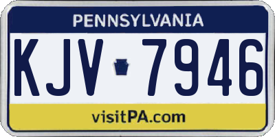 PA license plate KJV7946