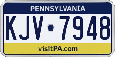 PA license plate KJV7948