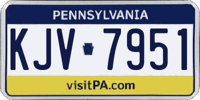 PA license plate KJV7951