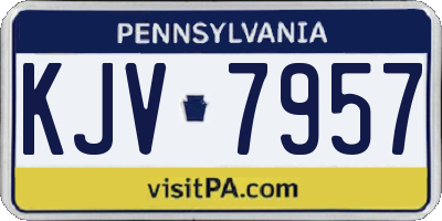 PA license plate KJV7957