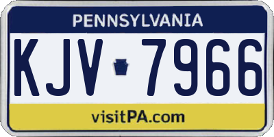 PA license plate KJV7966