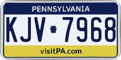 PA license plate KJV7968