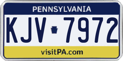 PA license plate KJV7972