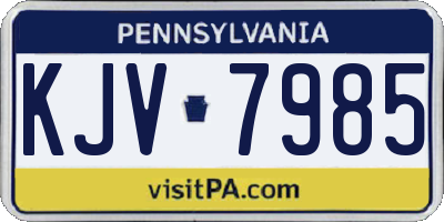 PA license plate KJV7985