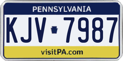 PA license plate KJV7987