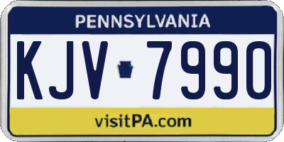 PA license plate KJV7990