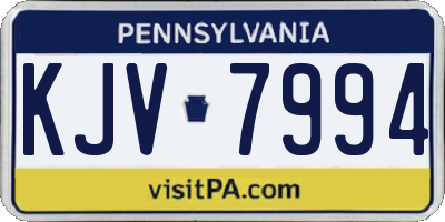 PA license plate KJV7994