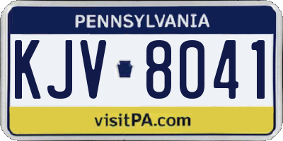 PA license plate KJV8041