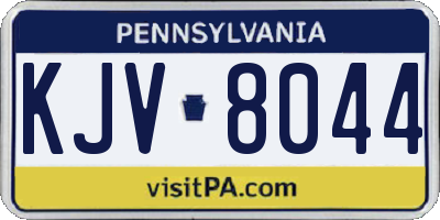 PA license plate KJV8044