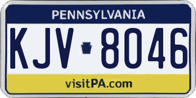 PA license plate KJV8046