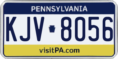 PA license plate KJV8056
