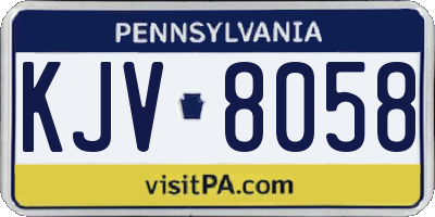 PA license plate KJV8058