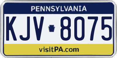 PA license plate KJV8075