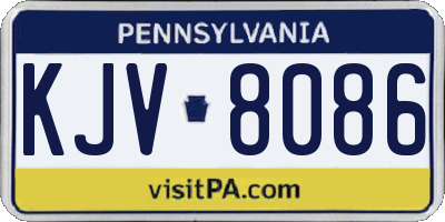 PA license plate KJV8086