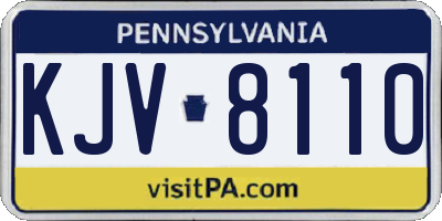 PA license plate KJV8110