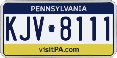 PA license plate KJV8111