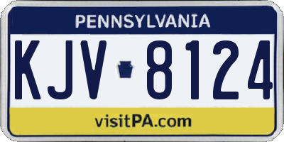 PA license plate KJV8124