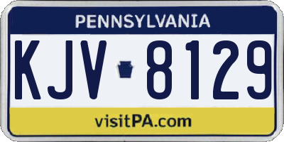 PA license plate KJV8129