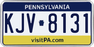 PA license plate KJV8131