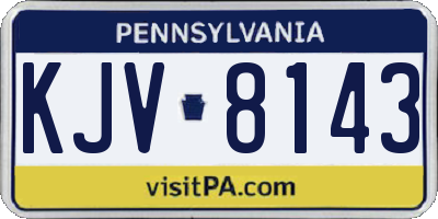 PA license plate KJV8143