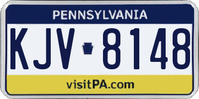 PA license plate KJV8148