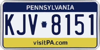 PA license plate KJV8151