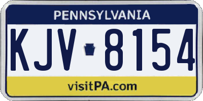 PA license plate KJV8154